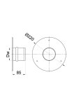 Krycí růžice komína pro peletová kamna PRODMAX 80 mm, 1,2 mm, černá