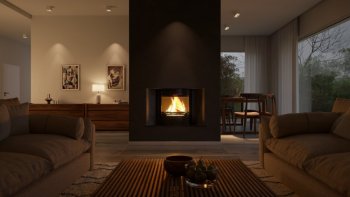 HS FLAMINGO krbová vložka AQUAFLAM 25 PANORAMA s výměníkem a manuální regulací