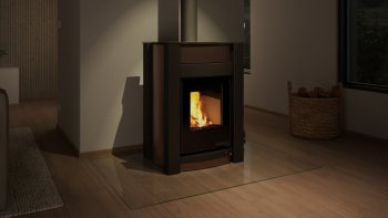 HS FLAMINGO krbová kamna AQUAFLAM VARIO KALMAR 11/5 kW - hnědá sametová