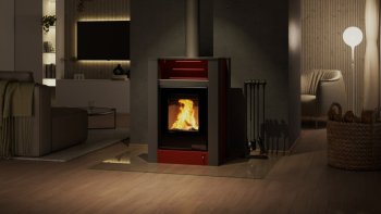 HS FLAMINGO krbová kamna AQUAFLAM VARIO LEND 11 kW - červená (bez výměníku)