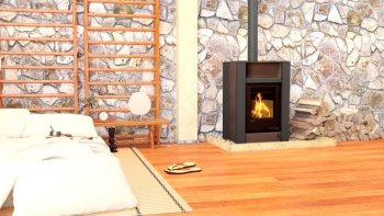 HS FLAMINGO krbová kamna AQUAFLAM VARIO LEND 11/7 kW - hnědá - elektronická regulace