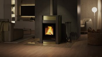 HS FLAMINGO krbová kamna AQUAFLAM VARIO KALMAR 11 kW - olivová (bez výměníku)