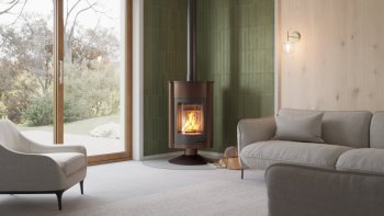 HS FLAMINGO krbová kamna MASTERFLAMME Grande II - hnědá - sametová