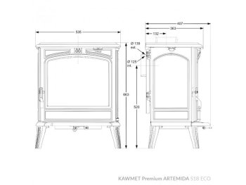 KAWMET krbová kamna Premium ARTEMIDA S18 ECO