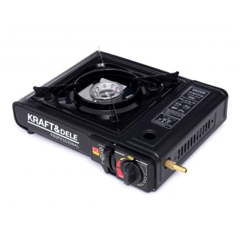 Přenosný plynový vařič KRAFT&DELE KD10499 + 28x kartuše, černá