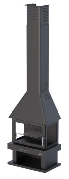 Krbová kamna BRONPI HUESCA s bočním prosklením, 11 kW, černá