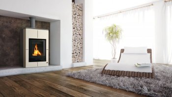 HS FLAMINGO krbová kamna AQUAFLAM VARIO SAPORO 11/7 kW - krémová - elektronická regulace