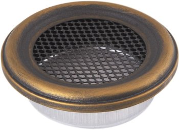 Krbová mřížka kulatá 160mm zlatá patina