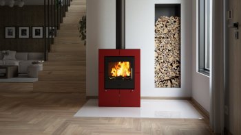 HS FLAMINGO krbová kamna EVENES - červená