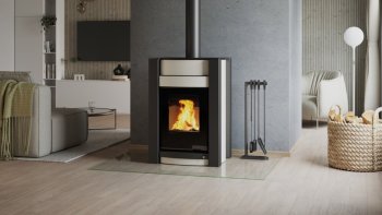 HS FLAMINGO krbová kamna AQUAFLAM VARIO KALMAR 11 kW - krémová (bez výměníku)