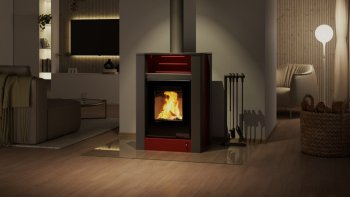 HS FLAMINGO krbová kamna AQUAFLAM VARIO LEND 11 kW - červená (bez výměníku)