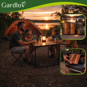 Skládací zahradní stůl GARDLOV + 4 židle, 27304
