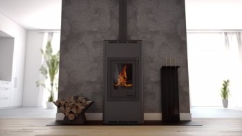 HS FLAMINGO krbová kamna AQUAFLAM 12 s výměníkem manuální regulace černá