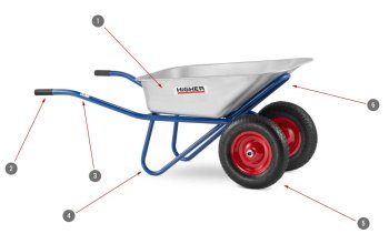 Higher stavební kolečko 130 L nosnost 210 kg WB-6518