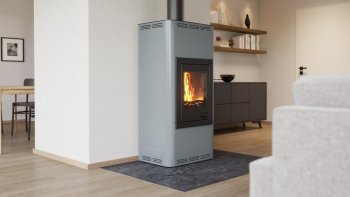 HS FLAMINGO krbová kamna AQUAFLAM 7 s výměníkem základní regulace šedá