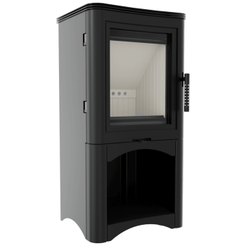 KRATKI krbová kamna KOZA K5 s úložným prostorem - černá