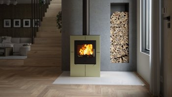 HS FLAMINGO krbová kamna EVENES - olivová