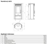 ABX krbová kamna Arktis 4655-6-II černý korpus, opláštění pískovec, včetně horní desky