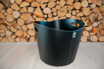 ADURO koš na dřevo PROLINE 1 - černý umělá kůže