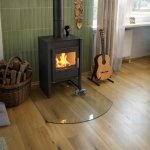 HS Flamingo sklo pod kamna - Oblouk 1000x1200 mm / R725 / 6 mm