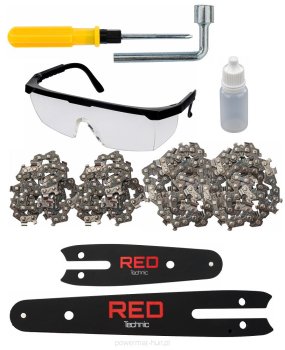 POWERMAT Ruční AKU řetězová pila 4"+6" 21V, 2x baterie RTMPA0064