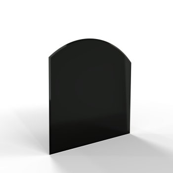 Sklo pod kamna - FLAMINGO Oblouk 1000x1000 mm, černé, fazeta / R725 / 6 mm