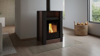 HS FLAMINGO krbová kamna AQUAFLAM VARIO LEND 11/7 kW - hnědá - elektronická regulace