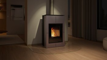 HS FLAMINGO krbová kamna AQUAFLAM VARIO SAPORO 11/5 kW - šedá - elektronická regulace