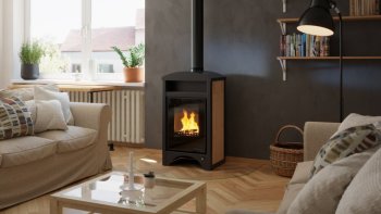 HS FLAMINGO krbová kamna AQUAFLAM VARIO BARMA 11/5 kW - Javor - elektronická regulace