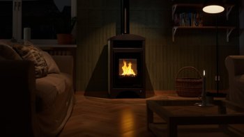 HS FLAMINGO krbová kamna AQUAFLAM VARIO BARMA 11/5 kW - Javor