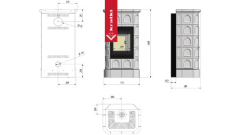 KRATKI kachlová kamna BLANKA 8 černá