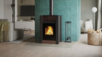 HS FLAMINGO krbová kamna AQUAFLAM VARIO LEND 11/7 kW - hnědá - elektronická regulace