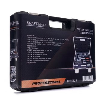 Kraft&Dele KD10833 sada klíčů v kufru 72ks