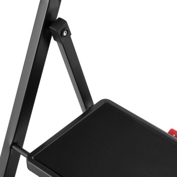 HIGHER Ocelové skládací schůdky – 3 stupně, černá barva