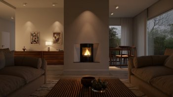 HS FLAMINGO krbová vložka AQUAFLAM 12 PANORAMA s výměníkem a základní regulací