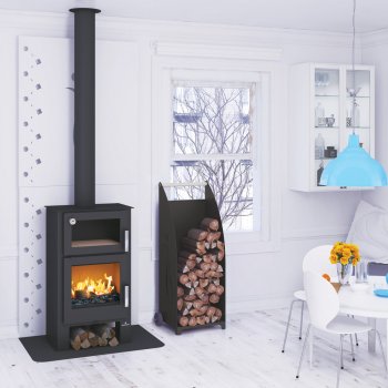 Krbová kamna BRONPI GIJÓN-H s troubou, 11 kW, černá