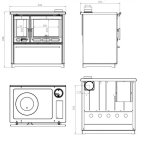 PLAMEN sporák na pevná paliva 850 GLAS levý - bílý