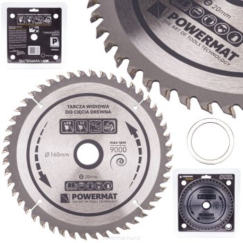 POWERMAT TDD-160x20x48Z Pilový kotouč na dřevo 160x20mm 48Z