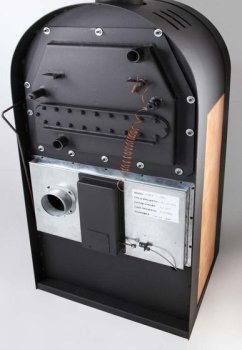 HAAS+SOHN krbová kamna NIVALA s výměníkem antracit, šedá dlažba