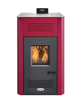 Peletová kamna s výměníkem BLIST Sahara 17, 17 kW, červená