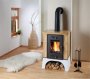 HAAS+SOHN kachlová kamna EBOLI - černá/kachle tabak