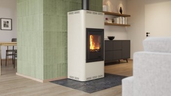 HS FLAMINGO krbová kamna AQUAFLAM 12 s výměníkem základní regulace krémová