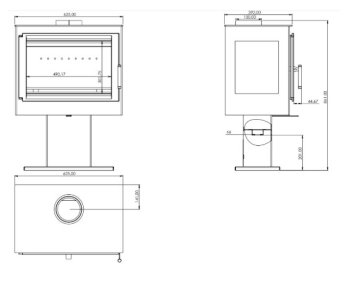 Krbová kamna NORDflam RAGUSA, 9,5 kW, černá
