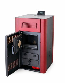 Peletová kamna s výměníkem BLIST Tera 18, 18 kW, červená