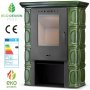 Kachlová kamna FLAMA ELDUR ECO, 6 kW, zelená
