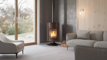 HS FLAMINGO krbová kamna MASTERFLAMME Grande II - hnědá - sametová