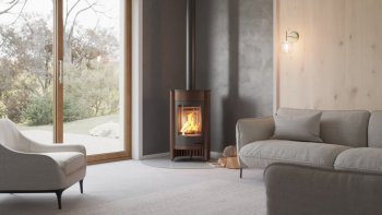 HS FLAMINGO krbová kamna MASTERFLAMME Medie I - hnědá - sametová