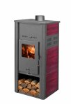 Krbová kamna BLIST ROMA E s výměníkem, 9 kW, červená