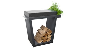 ARTISS Stůl Grafit velký zkosený 80 x 45 x 91 cm - dřevo