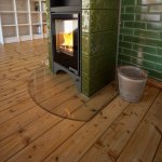 HS Flamingo sklo pod kamna - Oblouk 1000x1000 mm / R725 / 6 mm